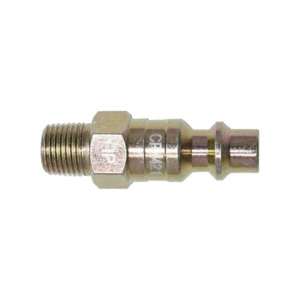 Interstate Pneumatics 1/4 Inch Industrial Steel Coupler Plug x 1/8 Inch Male NPT, PK 6 CPH421-D6